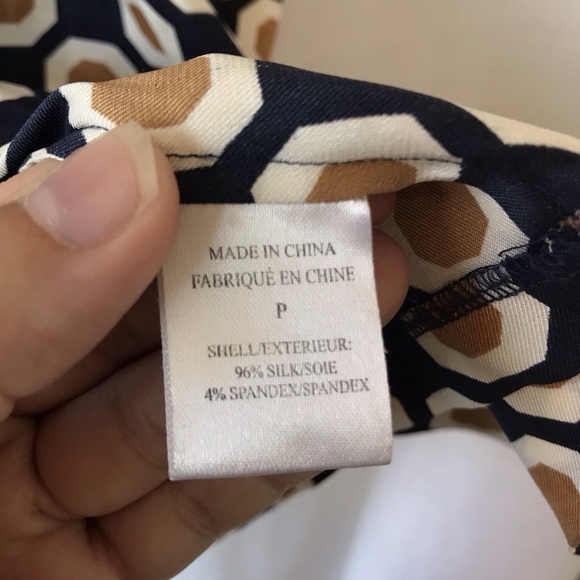 Theory Silk Geometric Print Tank sz P - Picture 5 of 9